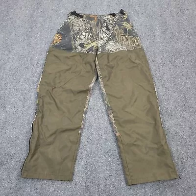 Northwest Territory Pants Mens Medium Brown Camo Mossy Oak Brush Zip Cuff Hunt • $18.66