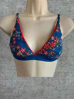 XS (8) Piha By Moontide Bikini Top Longline Triangle Swim Tops Swimwear • £11.95