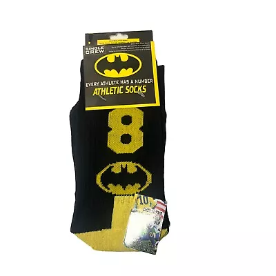 Batman Socks Crew Single Every Player Has A Number #1 Athletic Athlete Mens New • $8.99