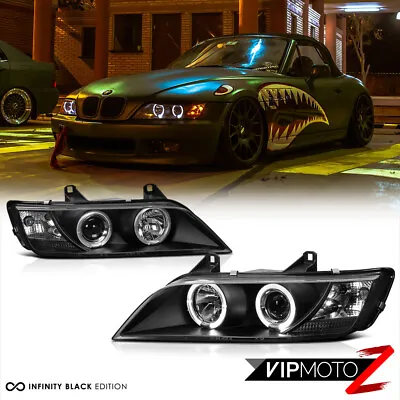 1996-2002 BMW Z3  M-POWER  Black Angel Eye Halo Ring Projector Headlights LH+RH • $237.03