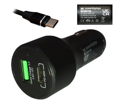 Samsung Chromebook Plus XE513C24 Compatible Laptop Power DC Adapter Car Charger • $124.29