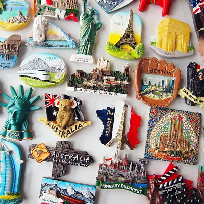 Europea Asia USA Personalities Tourism Travel Souvenir 3D Resin Fridge Magnet  • $5.79