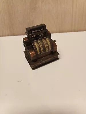 VINTAGE 1970's 2.5  Mini ANTIQUE CASH REGISTER PENCIL SHARPENER Metal Die Cast  • $4.99