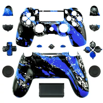 $32.49 • Buy Full Custom Shell Case Housing Set For PS4 Slim Pro Controller Camouflage Blue