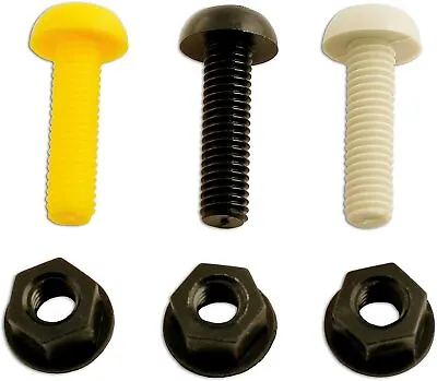 £6.28 • Buy Plastic Number Plate Screws Nuts Bolts Fixings Fittings - Yellow , Black , White