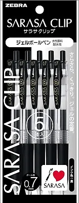1 X 5 Pens Zebra Sarasa Clip Gelink Ballpoint Pen 0.7Mm P-JJB15-BK5 Black • $18.90