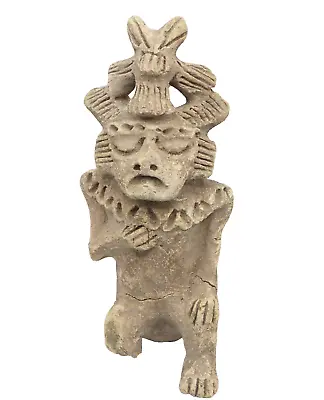 Antique Mexican Mayan Or Aztec God King Effigy Idol Old Pottery Spiritual Vessel • $70