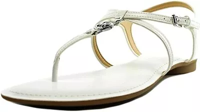 MICHAEL Michael Kors Women's Bethany Sandal Patent Gladiator White Size: 5 M • $49.98