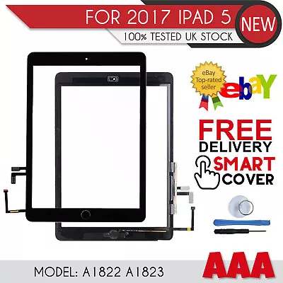 For 2017 IPad 5th Generation 9.7  A1822 A1823 Digitizer Screen Replacement Black • £13.99