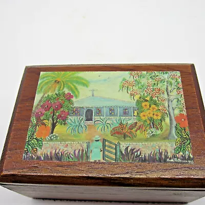 Rudi Patterson Vintage Annabella Wooden Art Box Signed By Artist Jamaica • $14.99