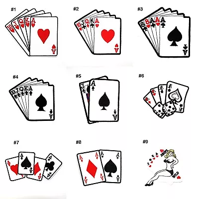 Poker Card Casino Patch Gambling Symbol Artwork Emblem For DIY Iron On Clothes • $3.99