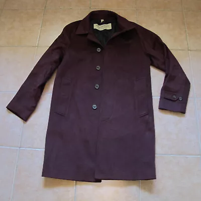 BURBERRY London CASHMERE Sz-S Mens Burgundy Coat Authentic • $299.99