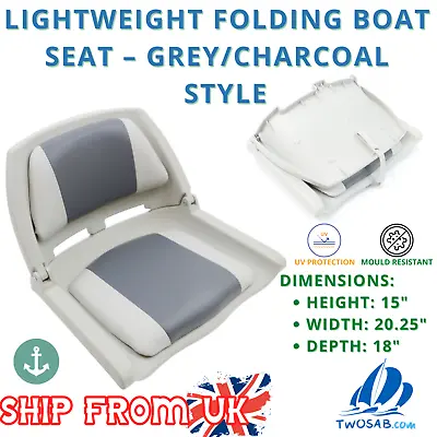 1-2pcs Marine Grade Lightweight Folding Boat Seat For Everyday Use Grey/Charcoal • £82.99