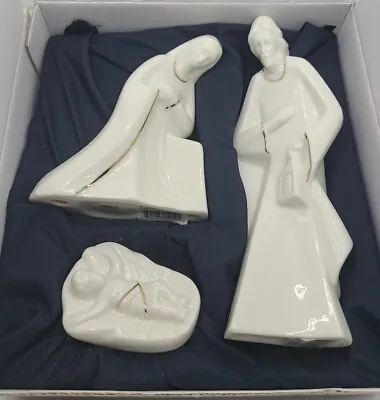 Mikasa Holy Night Nativity Gilt Porcelain Christmas 3 Piece Set In Box • $24