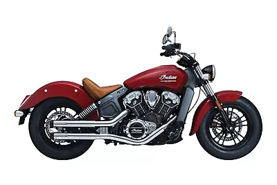 Crusher Maverick 2.5 Inch Slip Mufflers 2 Into 2 Chrome - For Indian Scout • £429.99