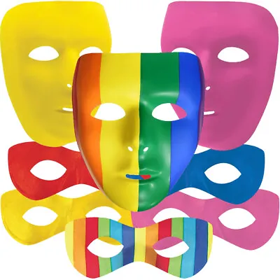 $6.38 • Buy Amscan Face Masks, Colored Eye Masks & Full Face PLUR Novelty