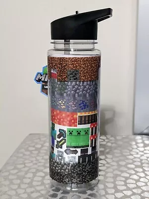 Minecraft WATER BOTTLE & STICKER SET 21 FL OZ CAPACITY MOJANG PALADONE NWT • $24