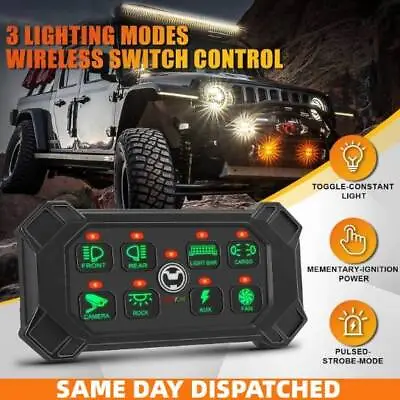 8 Gang Switch Panel Led Light Electrical Relays System Marine 12/24V • $79.99