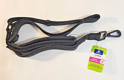 Top Paw Ultra-Reflective Gray Dog Leash 4-6 Foot Adjustable Sturdy Clip • $11.99
