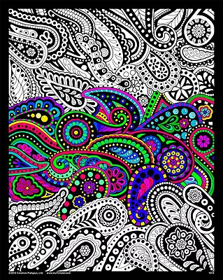 Paisley - Large 16x20 Inch Fuzzy Velvet Coloring Poster • $8.99