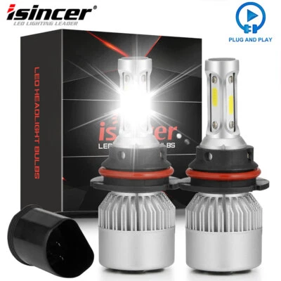 $12.99 • Buy Pair 9007 HB5 LED Headlights Bulbs Kit High Low Beam 6000K Super White Bright