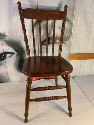 $275 • Buy Antique Vintage Australian Timber Kitchen Dining Chair Pressed Kangaroo Motif