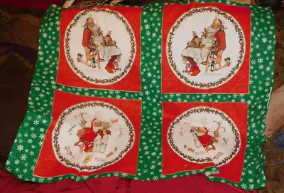 Nice Norman Rockwell Santa Claus Pattern Fabric Panel For Pillow Making • $5.95