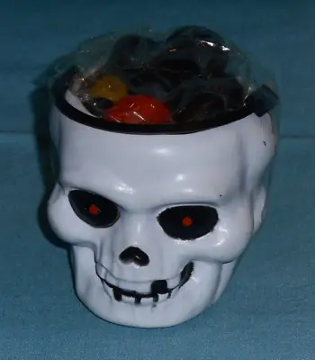 Vintage E. ROSEN HALLOWEEN CANDY CONTAINER Skull With Jellybeans • $15.01