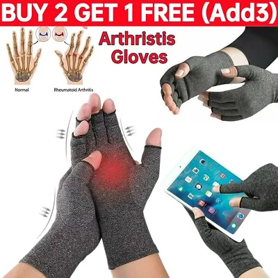 £3.99 • Buy Anti Arthritis Gloves Compression Fingerless Support Rheumatoid Hand Pain Relief