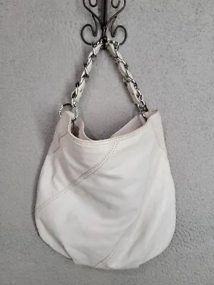 Michael Kors Handbag Chain Strap Hobo White Leather Purse • $19.99