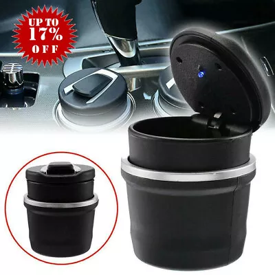 £4.84 • Buy Portable Car Ashtray Holder Cup Lid Auto Cigarette Odor Remover LED Detachable