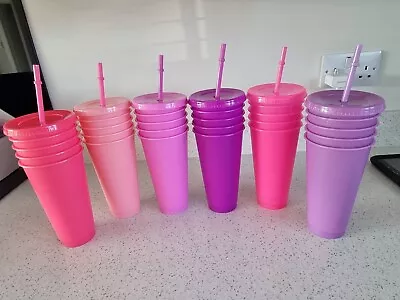 Blank 24oz  Cold Cups & Lid And Straw  Perfect To Personalise Or Add Prime Vinyl • £2.50