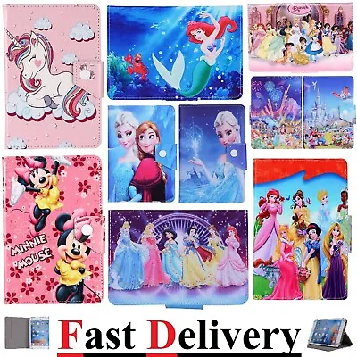£15.99 • Buy 7  8  9.7  10.1 Inch 10.2  10.5  Tab~ Leather Cover. Princesses Kids Tablet Case