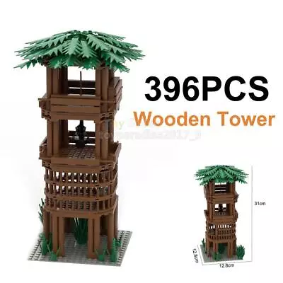 MOC Military Forest Wooden Tower Army Machine Gun Weapon Building Blocks Set • $40.74