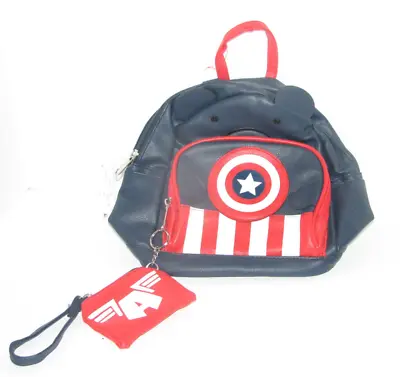 Disney Marvel CAPTAIN AMERICA Bear Mini Backpack With Coin Purse NEW • $24.98