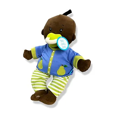 $45 Manhattan Toy Blue Green Baby Stella Brown Soft First Baby Doll 15  Age 12M • $14.38