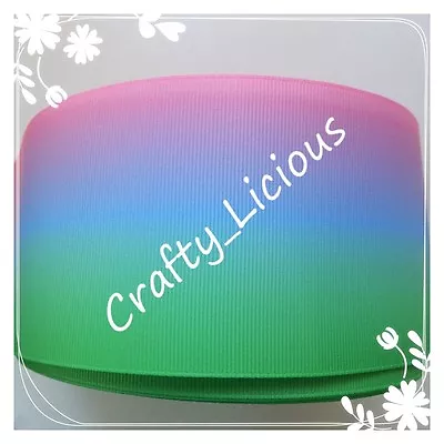 £1.85 • Buy 3 Inch Ribbon - Rainbow - Stripe - Spots ,flowers, Ombre, Bows - Over 35 - 75mm