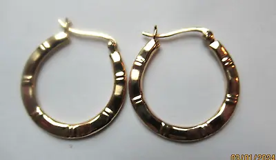 Vintage Sterling Silver 925 Vermeil Hoop Gold Plate Over Sterling Earrings • $3.99