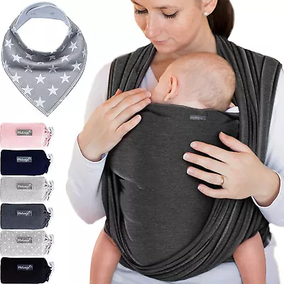 Makimaja - 100% Cotton Baby Wrap Carrier (Black) Baby Carrier For Newborns • £2.99