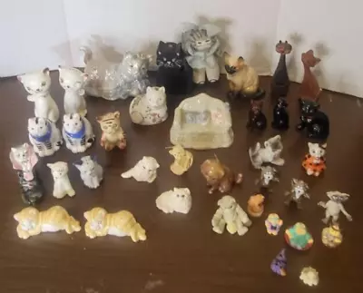 Lot Of  37 Vintage Cat Kitten Figurines And Salt And Peppers Shakers Sets Single • $42