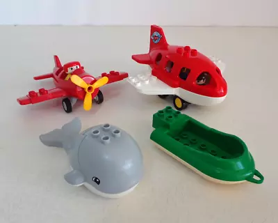 Lego Duplo Lot - Passenger Plane Plane With Propeller Whale & Boat • $25