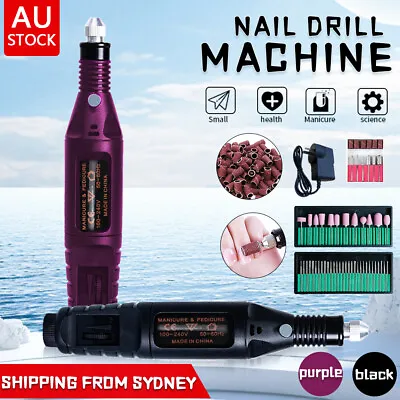 Electric Nail File Drill Portable Professional Manicure Pedicure Machine Set Kit • $21.39