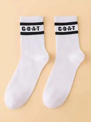 Typography Goat Crew Socks Silly Socks For Men Funky Socks Funny Socks Novelty • $6.32