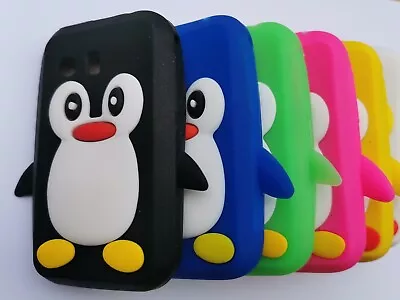 BNIP Fun Kids Cute Penguin Silicone Phone Case Cover Samsung Galaxy Y S5360 • £4.95