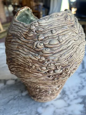Beautiful Signed Vintage Hand Coiled Studio Art Pottery Vase. • $95