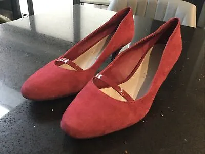 Ladies FOOTGLOVE By M&S Plum Real Suede Court Shoes Size 7 Worn Once Vgc • £8