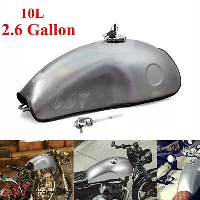$231.99 • Buy Motorcycle Gas Fuel Tank 10L 2.6 Gallon For Honda Suzuki Yamaha CB XS Cafe Racer