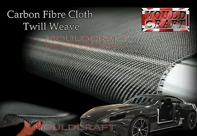 Carbon Fibre Cloth Twill Weave Carbon Fibre Cloth - 200 Gsm - 1000mm X 500mm • £14.99