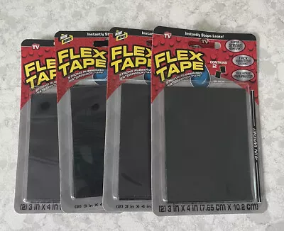 (4)Flex Tape Mini 3x4” Black Tape. 2 Sheets In Each Pack • $28.99