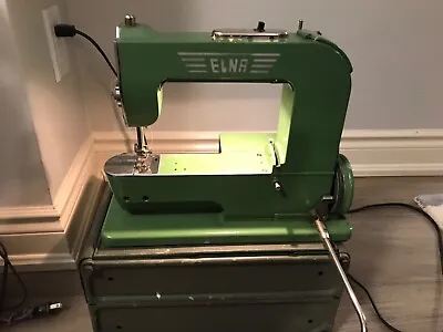 Vintage ELNA GRASSHOPPER SEWING MACHINE Model 47 - SWITZERLAND Orig Case • $285